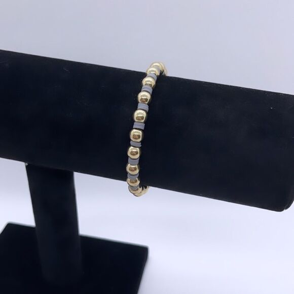 NWT Wool + Pepper Co. Gray & Gold Bracelet - Picture 2 of 5